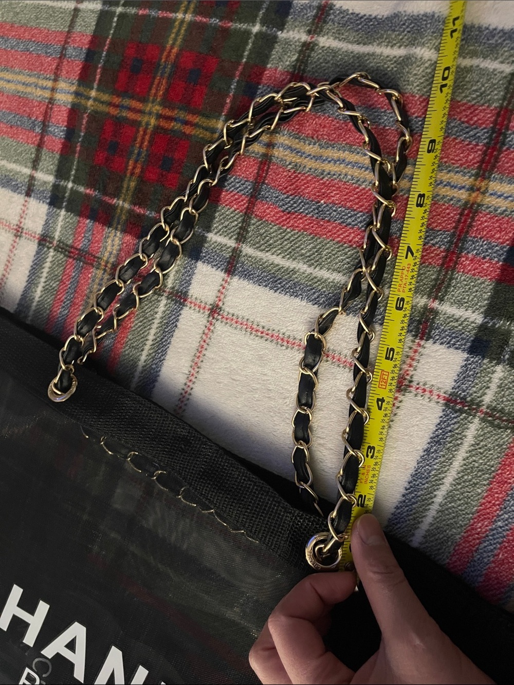 CHANEL Black Tote with Gold Chain-Trim - Picture 8 of 8